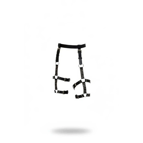 Siyah Jartiyer Harness Tokal� Metal Detayl� Bacak - APFT862