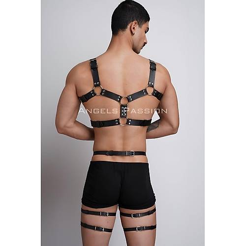 Erkek Deri Gs Harness ve Bacak Harness Takm - APFTM195