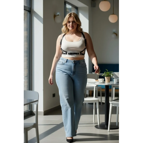 B�y�k Beden Siyah Kad�n Kemer Deri Harness V�cut Aksesuar� Kombin Tamamlay�c� - APFT938