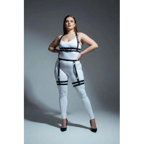 B�y�k Beden Siyah Kad�n Deri Jartiyer Harness Alt �st V�cut Aksesuar� - APFT537