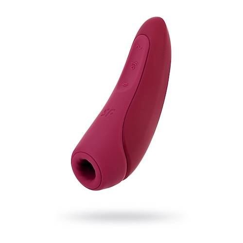 Satisfyer Curvy 1 Connect App Vakum Dalgas Klitoris Vibratr, silikon, krmz, 14,3 cm