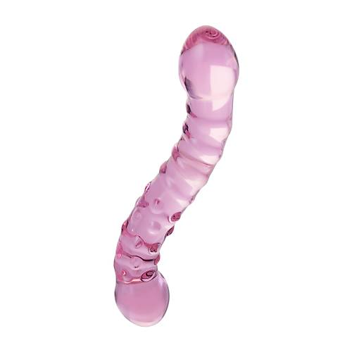 ift tarafl yapay penis Sexus Glass, cam, pembe, 20,5 cm