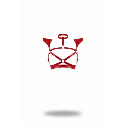 K�rm�z� Kad�n Kemer Deri Omuz Detayl� V�cut Ba�lamas� - APFT996