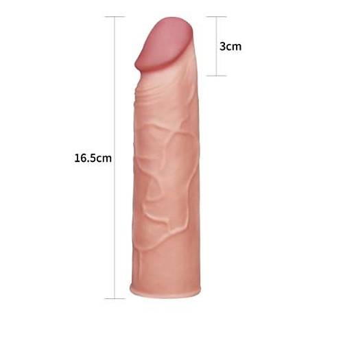 Pleasure Extender 3 CM Dolgulu Realistik Penis Klf Prezervatif