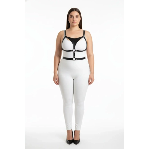 B�y�k Beden Siyah Kad�n Harness Tak�m Ayarlanabilir Deri Kombin Aksesuar� - APFT1388