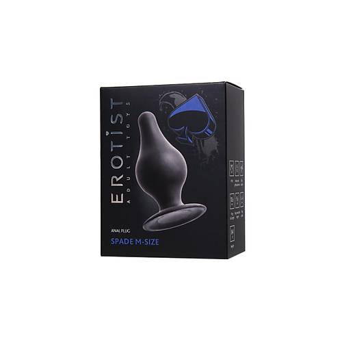 Erotist Spade Anal Plug, M , Silekspan, siyah, 10 cm
