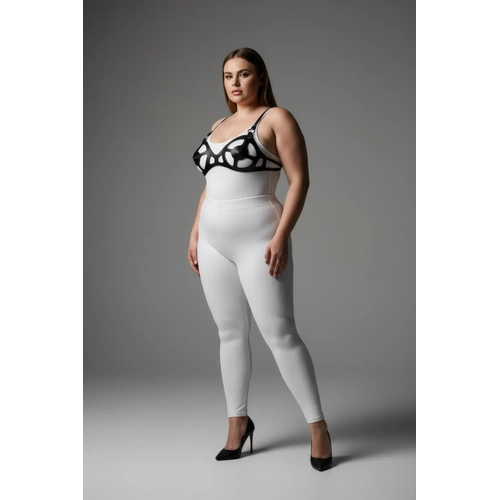B�y�k Beden Siyah Kad�n Deri Harness Tak�m Fantezi Giyim V�cut Aksesuar� - APFT1155