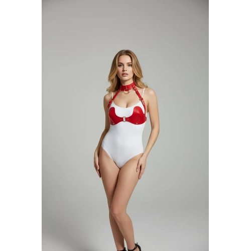 K�rm�z� G���s Harness Parlak Suni Deri Halka Detayl� - APFT1226