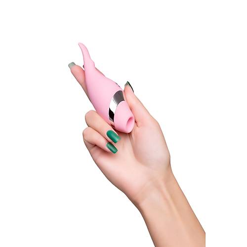 Flovetta by RED DAHLA ok Fonksiyonlu Vakum Vibratr, Silikon, Pembe, 14 cm