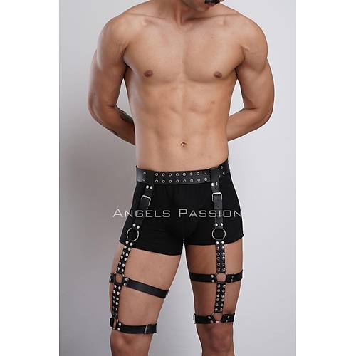 Perin Detayl k Erkek Bacak Harness, Erkek Fantazi Jartiyer Harness - APFTM193