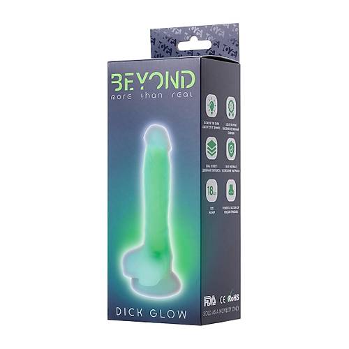 Beyond by RED Dick Glow Gece Parlayan Dildo, Silikon, effaf, 18 cm