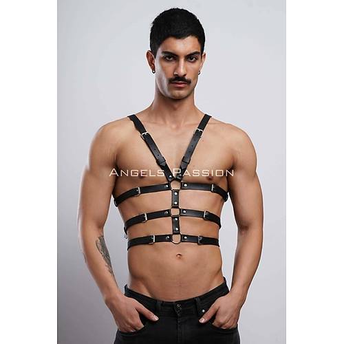 Erkek  Giyim Seksi Fantazi Giyim - Erkek Deri Fantazi Giyim - Seksi Erkek Deri Harness - APFTM38