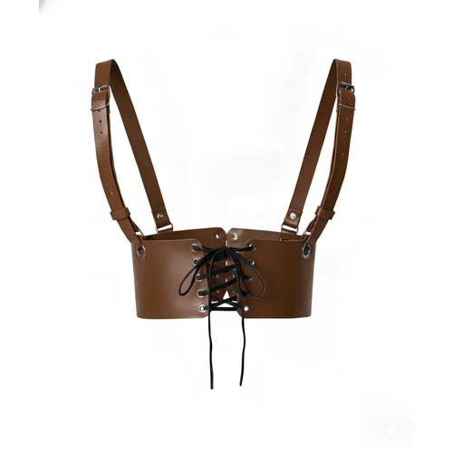 Kahverengi Deri Kad�n Elbise Kemeri, Omuzdan Ask�l� Elbise Kemeri - APFT1429