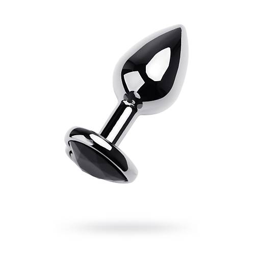 Metal by TOYFA Anal Plug, Metal, gm, siyah kristalli, 7 cm,  2,7 cm, 50 g