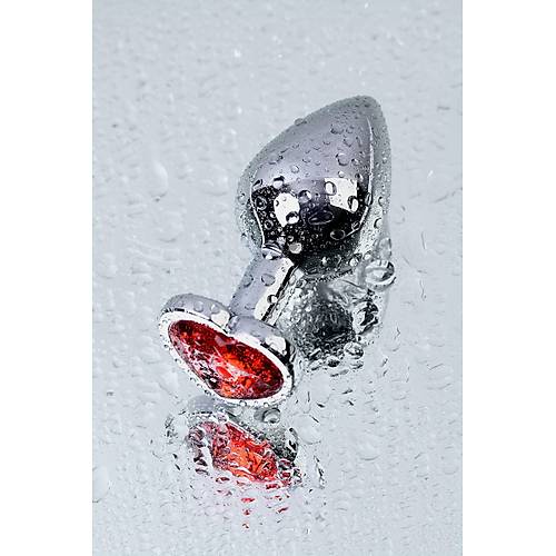 Metal by TOYFA  Anal Plug, Metal, gm, krmz kristalli, 7 cm,  2,7 cm, 50 g