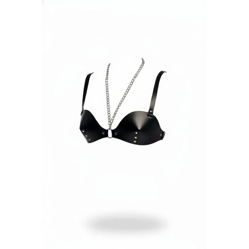 Siyah G���s Harness Suni Deri Z�mba Detayl� Zincirli - APFT1380