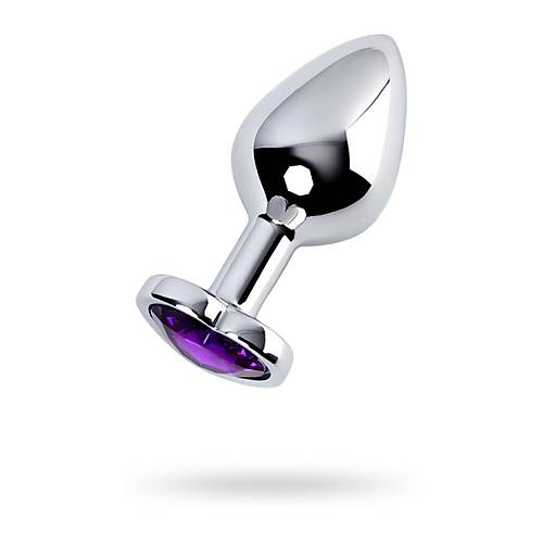 Metal by TOYFA Anal Plug, Metal, gm, mor kristalli, 8 cm,  3,4 cm, 85 g