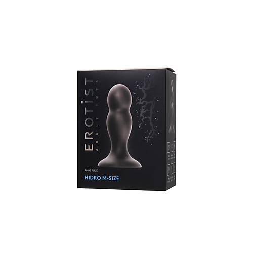 Erotist Hidro Anal Plug, M, silikon, siyah, 10,5 cm