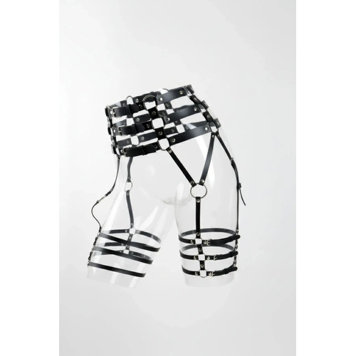 Siyah Jartiyer Harness Y�ksek Bel �oklu Kemerli Metal Tokal� - APFT1051