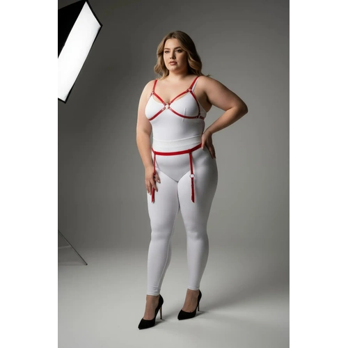 B�y�k Beden K�rm�z� Kad�n Jartiyer Harness �zel Tasar�m Deri Tak�m - APFT228