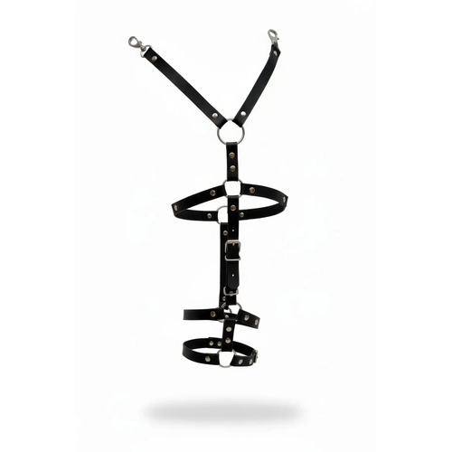 Siyah Jartiyer Harness Deri O-Ring Detayl� Ayarlanabilir - APFT942