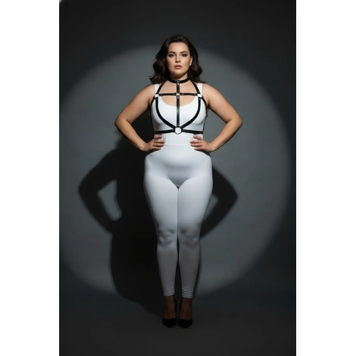 B�y�k Beden Siyah Kad�n Harness Tak�m Seksi Deri Halka Detayl� - APFT434