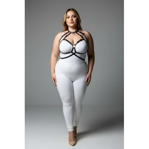 B�y�k Beden Siyah Kad�n Harness Tak�m Halka Detayl� Giyim �zeri Aksesuar - APFT330