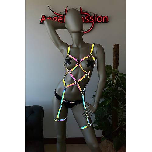 Pole Dans Giyim Ikla Yansyan Seksi Harness