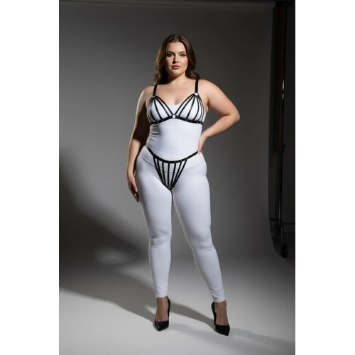 B�y�k Beden Siyah Kad�n Harness Tak�m Lastik Fantezi Aksesuar - APFT555