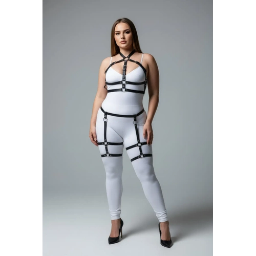 B�y�k Beden Siyah Kad�n Jartiyer Harness Tak�m� Ayarlanabilir Fantezi Aksesuar� - APFT272