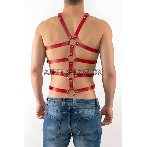 Seksi Erkek Body Harness, Deri Erkek Body Harness - APFTM54