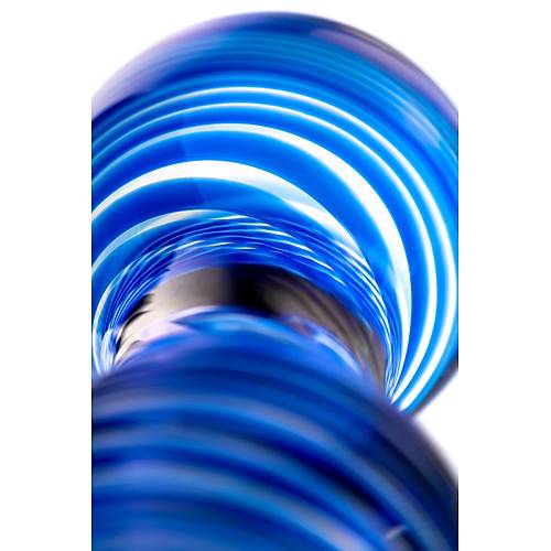 ift tarafl yapay penis Sexus Glass, cam, mavi, 17 cm
