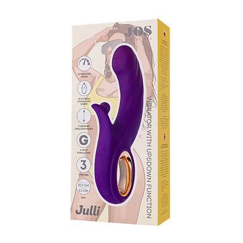 JOS Julli Yukar� ve A�a�� i�levlerine sahip titre�imli silindir, silikon, mor, 20,5 cm