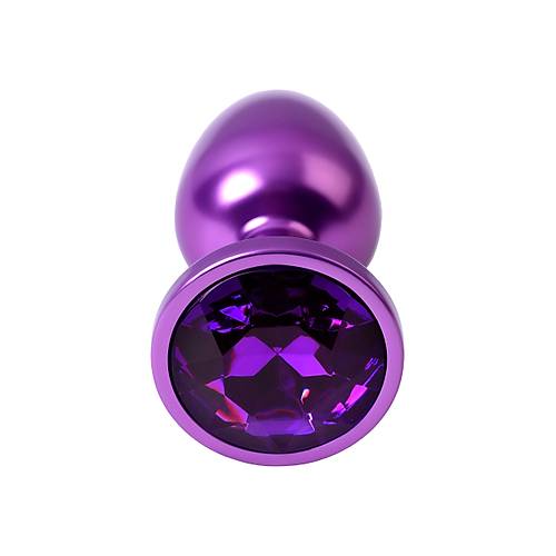 Metal by RED Anal Plug, mor kristalli, 7,2 cm, 2,8 cm, 50 g