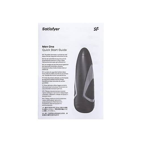 Satisfyer Men One Masturbator gereki Olmayan Tatmin Edici Erkekler, silikon, siyah, 25,5 cm