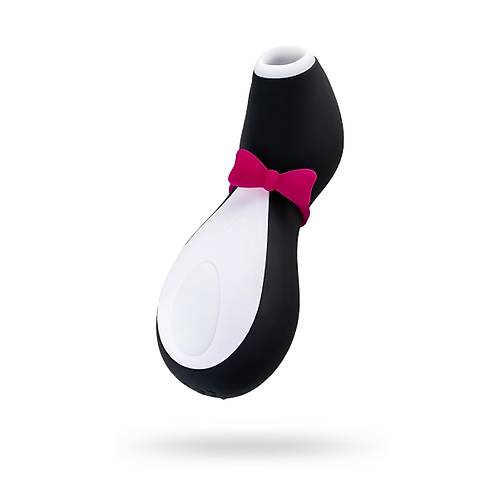 Satisfyer Penguin Vakum Dalgas Klitoris Vibratr, silikon, siyah, 11,5 cm