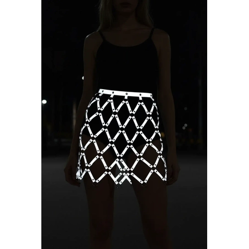 Reflekt�rl� Etek, Baklava Detayl� Etek, Parti Ete�i - APFT694