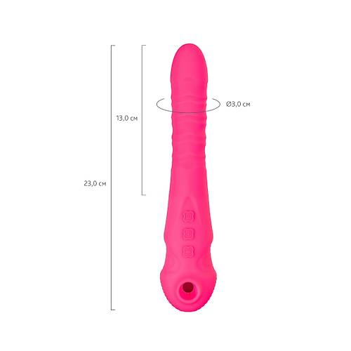 Vakum uyarml vibratr-pulsatr JOS COTOX, silikon, pembe, 23 cm