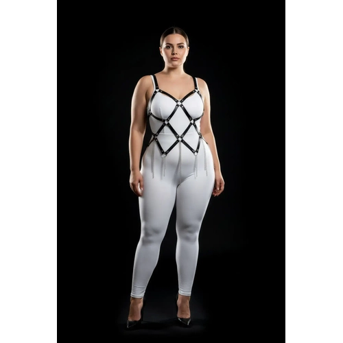 B�y�k Beden Siyah Kad�n Harness Tak�m Zincir Detayl� �arp�c� Tasar�m - APFT950