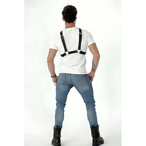 Gs Detayl Arkadan Balamal Erkek Deri Harness - APFTM84