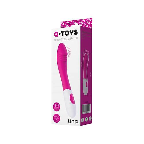 10 Titreim Modu A-Toys by RED Una , Slikon, Pembe, 19,8 cm Vibratr