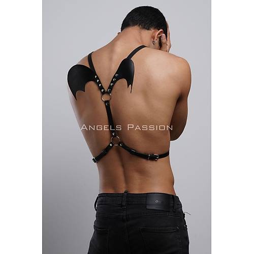 Kanatl Erkek Harness, Erkek Gs Harness ve Kanat Detay, Deri Kanatl Harness - APFTM150