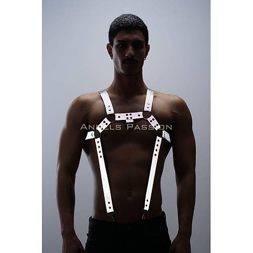 Reflektrl (Karanlkta Parlayan) Erkek Gs Harness, Reflektrl Pantolon Asks, Clubwear - APFTM23