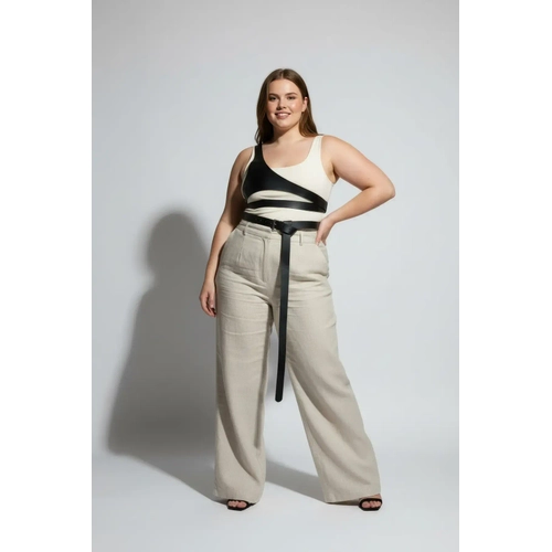 B�y�k Beden Siyah Kad�n Kemer Harness Detayl� V�cut Aksesuar� - APFT1120