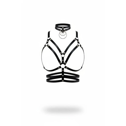 Siyah Kad�n Kemer Halka Detayl� V�cut Harness - APFT296
