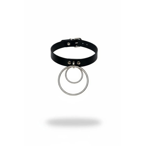 Siyah Choker Deri B�y�k Halka Detayl� - APFT264
