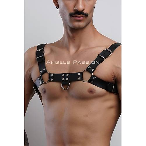 Erkek Bulldog Harness, Deri Gs Aksesuar, Deri Erkek Fantazi Giyim - APFTM149