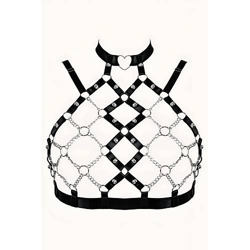 Zincirli Seksi Lastik G���s Harness - APFT926