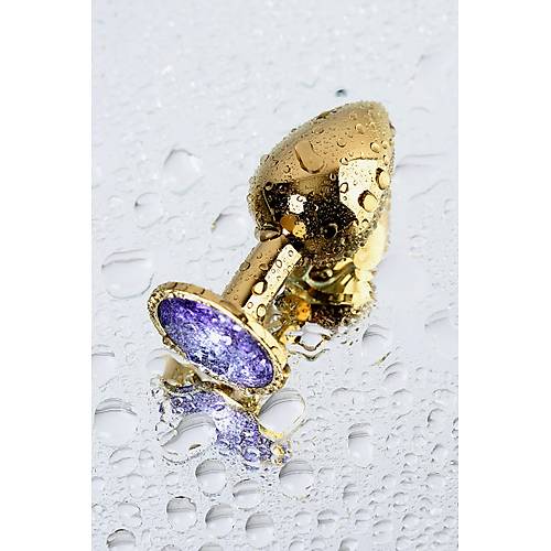 Metal by TOYFA  Anal Plug, Metal, altn, mor kristalli, 7 cm,  2,8 cm, 50 g