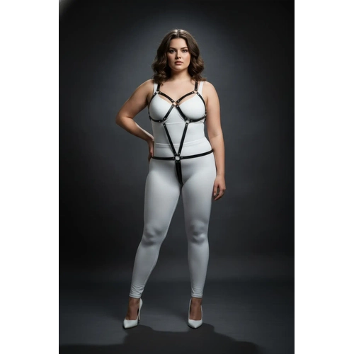 B�y�k Beden Siyah Kad�n Harness Tak�m Deri V�cut Aksesuar� - APFT240